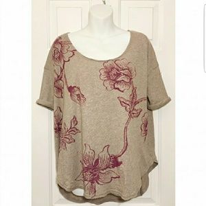 Free people Oversized Floral Top